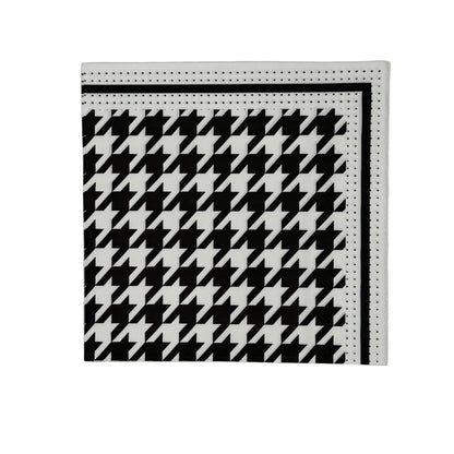 Black and white houndstooth-patterned Square Napkin