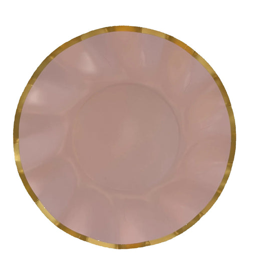 10" Pink plate with gold rim